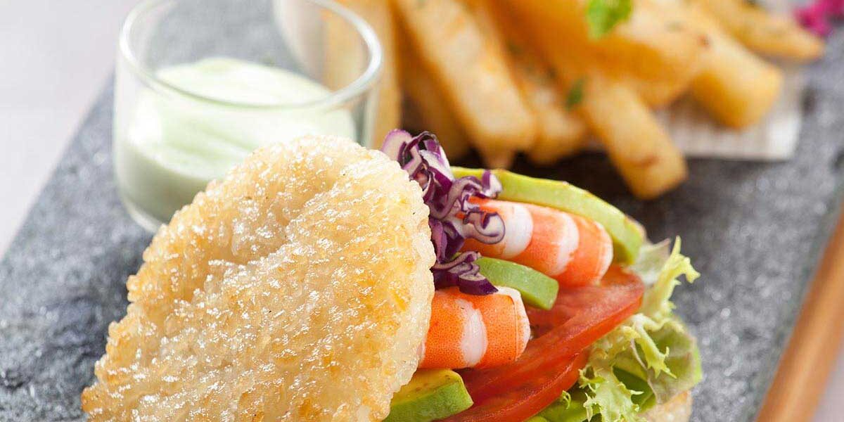 美式鲜虾米汉堡